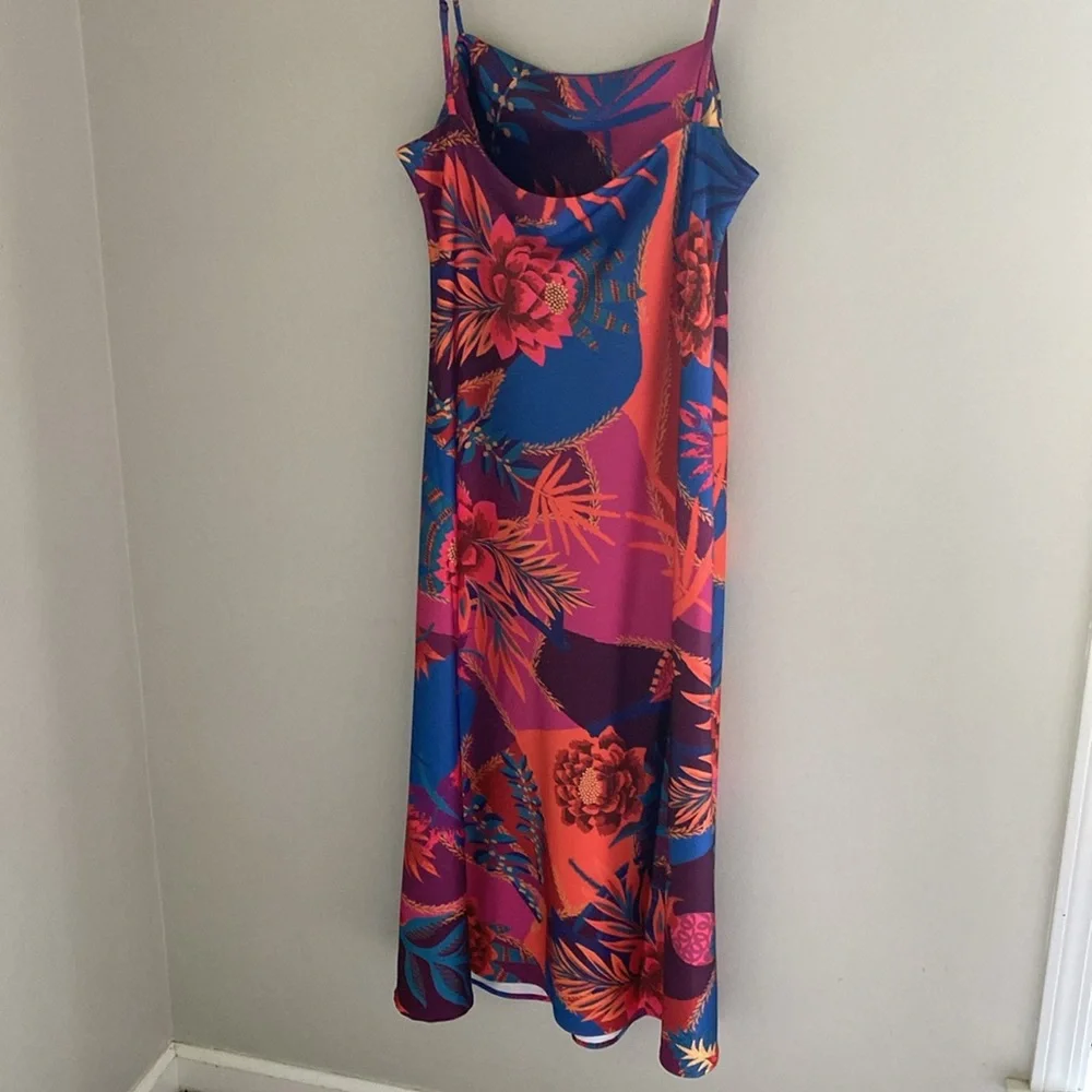 Joie new without tags tropical floral spaghetti strap maxi dress size large - Picture 5 of 5